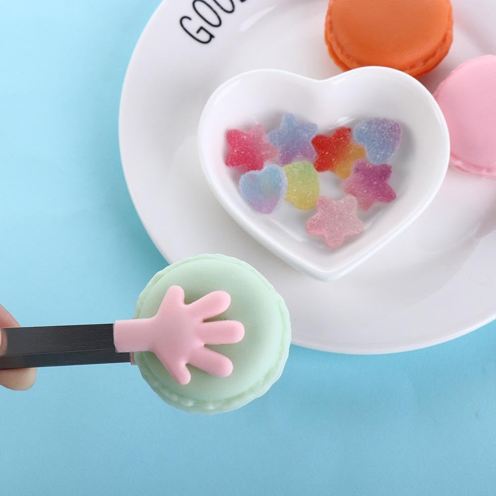 3 Pcs Cute Silicone Mini Tongs, Kids Tongs Cooking Tongs, Kitchen Gadgets, BBQ Bread Ice Cube Clip for Home