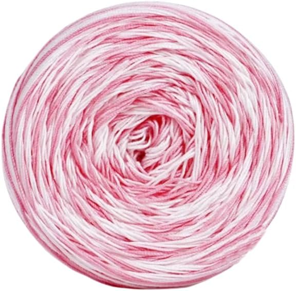 Gradient Lace Yarn ，Wool Blend Yarn for Knitting, Ideal for Hand-Crocheted Light Sweaters, Scarves & Coasters, Craft Yarns （1 roll，White + Pink）