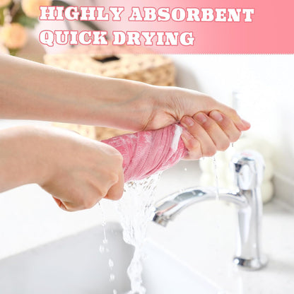 4 Pack Boho Hand Towel for Kitchen, Pink,White