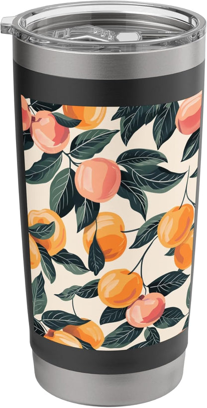 Cute Peach Fruit Pattern Art Stainless Steel Insulated Tumbler