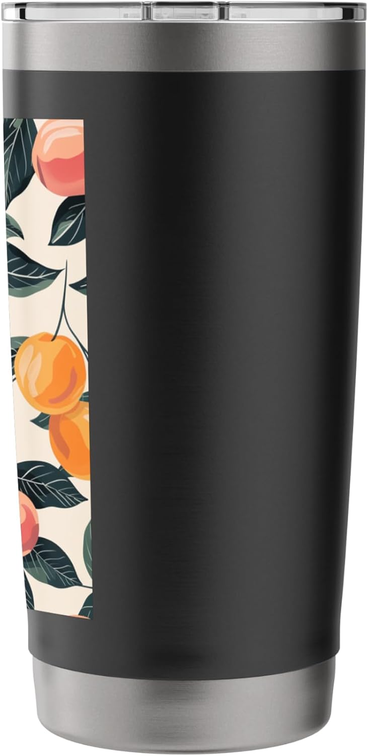 Cute Peach Fruit Pattern Art Stainless Steel Insulated Tumbler