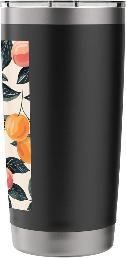 Cute Peach Fruit Pattern Art Stainless Steel Insulated Tumbler