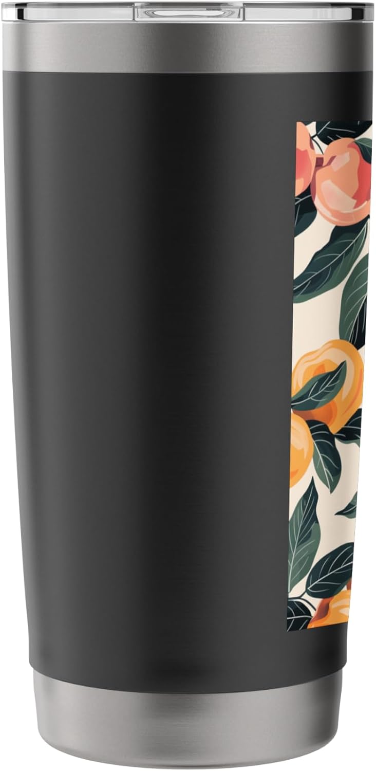 Cute Peach Fruit Pattern Art Stainless Steel Insulated Tumbler