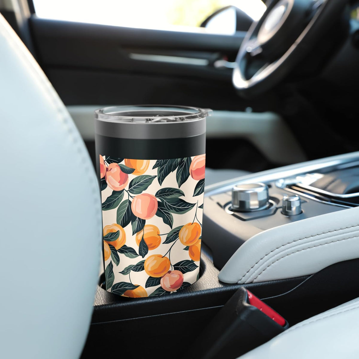 Cute Peach Fruit Pattern Art Stainless Steel Insulated Tumbler