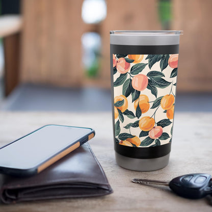 Cute Peach Fruit Pattern Art Stainless Steel Insulated Tumbler