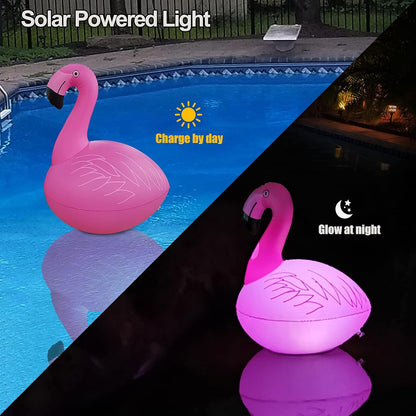 c ootway Floating Pool Lights Pack of 2, Solar Flamingo Pool Lights Waterproof, Glow in The Dark Solar Floating Pool Lights, Inflatable Floating Lights for Pool Wedding Party Decorations