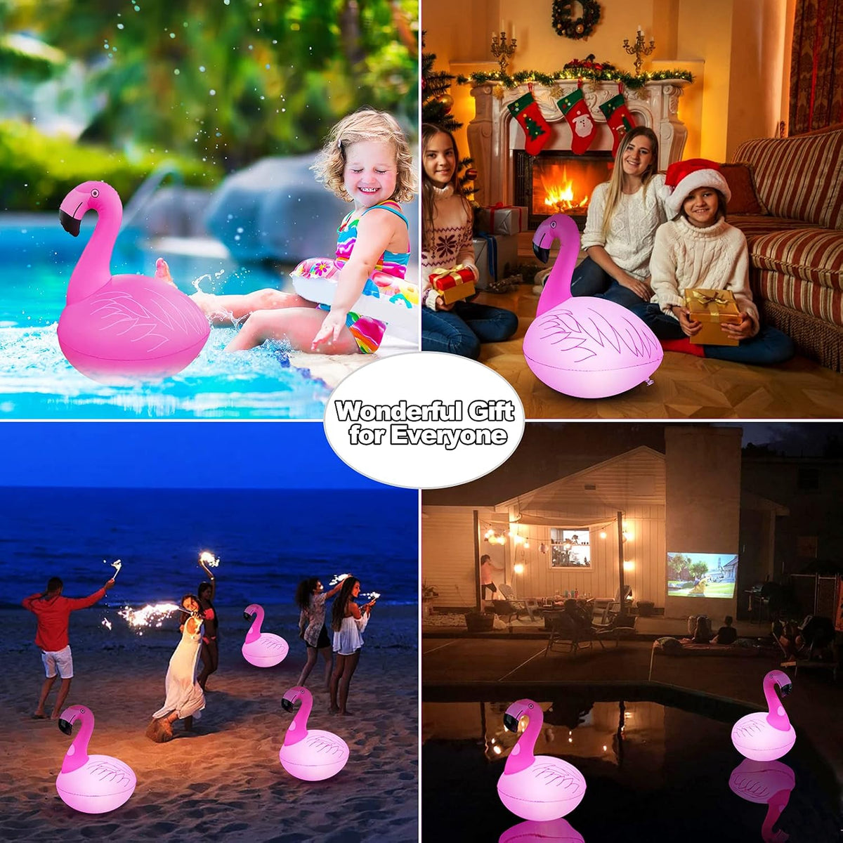 c ootway Floating Pool Lights Pack of 2, Solar Flamingo Pool Lights Waterproof, Glow in The Dark Solar Floating Pool Lights, Inflatable Floating Lights for Pool Wedding Party Decorations