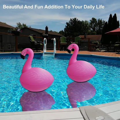 c ootway Floating Pool Lights Pack of 2, Solar Flamingo Pool Lights Waterproof, Glow in The Dark Solar Floating Pool Lights, Inflatable Floating Lights for Pool Wedding Party Decorations