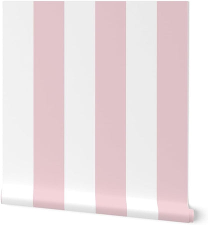 Pastel Pink Stripe Peel and Stick Wallpaper