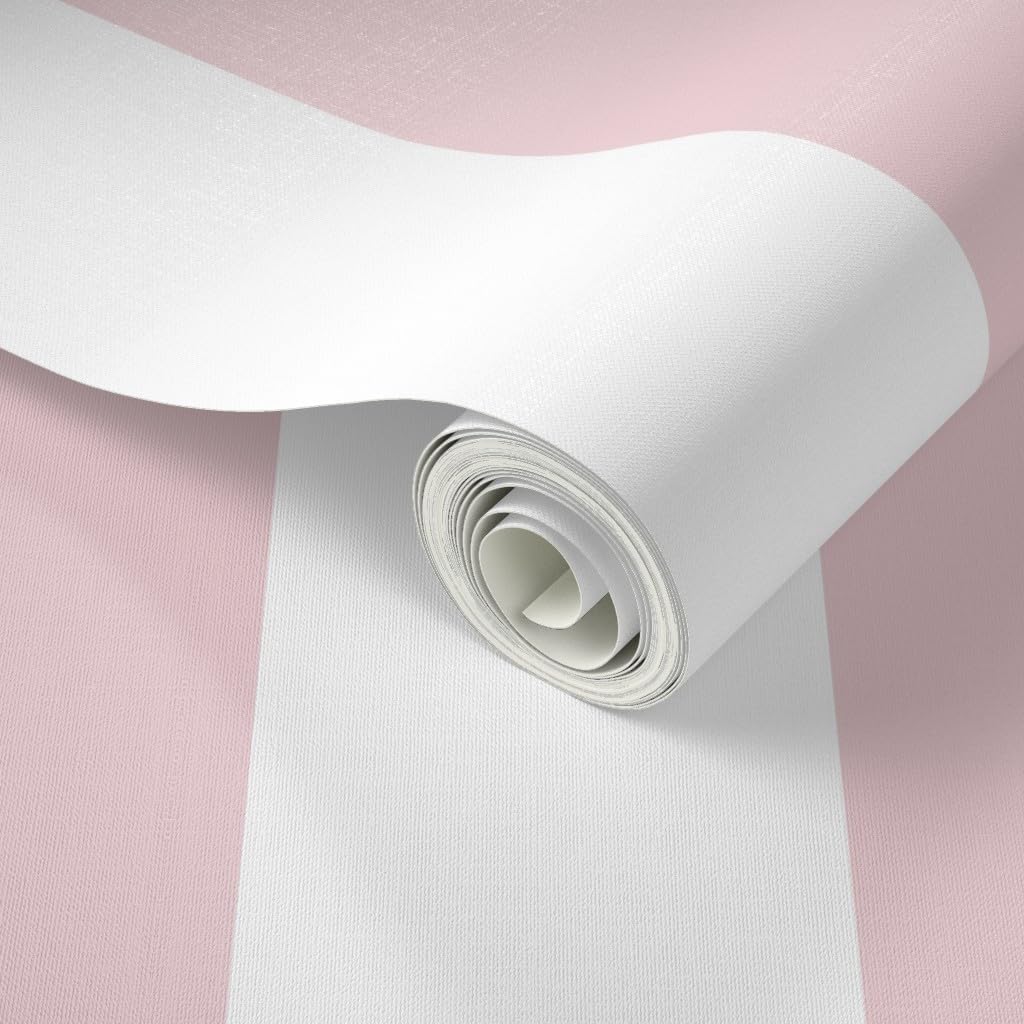 Pastel Pink Stripe Peel and Stick Wallpaper