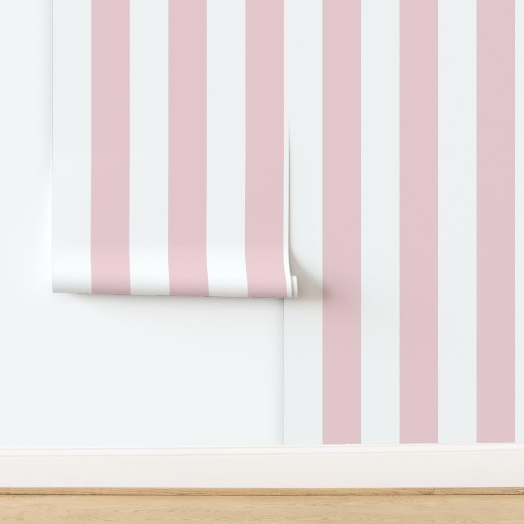 Pastel Pink Stripe Peel and Stick Wallpaper