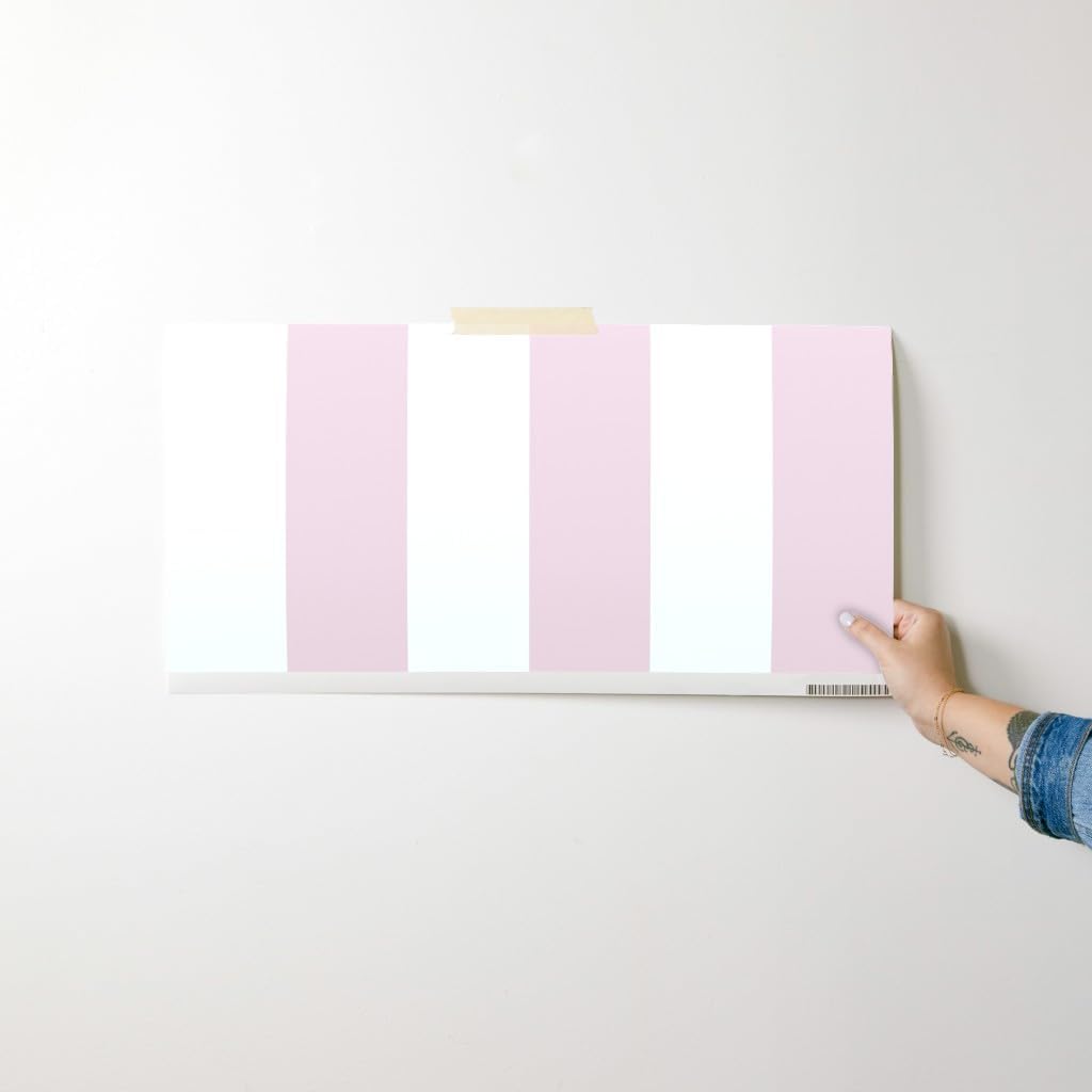 Pastel Pink Stripe Peel and Stick Wallpaper