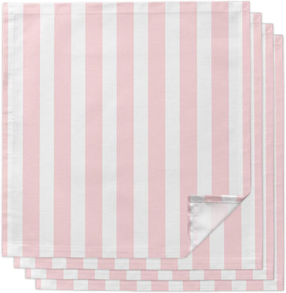 4pcs Cloth Napkins,Classic Pink Stripes Reusable Dinner Napkin Washable Soft Kitchen Napkins,Geometric Vertical Striped Absorbent Cloth Napkin for Holiday Party Wedding