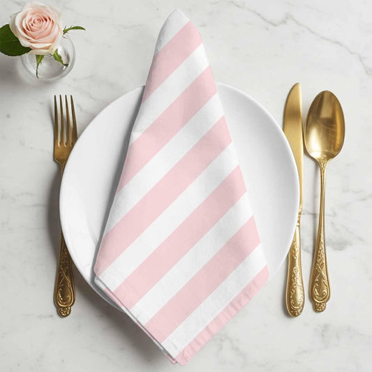 4pcs Cloth Napkins,Classic Pink Stripes Reusable Dinner Napkin Washable Soft Kitchen Napkins,Geometric Vertical Striped Absorbent Cloth Napkin for Holiday Party Wedding