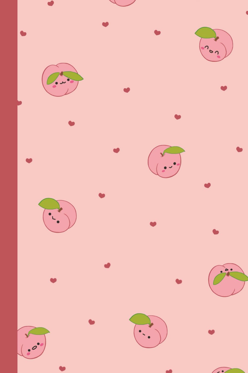 Kawaii Pink Peaches Notebook | Dotted | Softcover | 6 x 9 in | 120 Pages