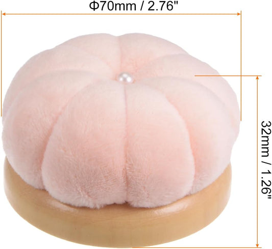 Wooden Base Needle Pincushions Pin Cushions Light Pink