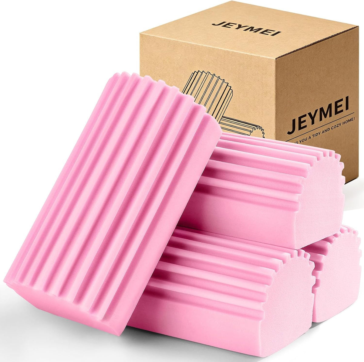 Damp Clean Duster Sponge,4Pcs Pink Dust Sponge for Cleaning