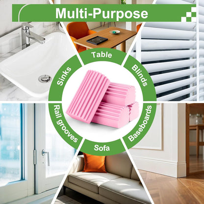 Damp Clean Duster Sponge,4Pcs Pink Dust Sponge for Cleaning