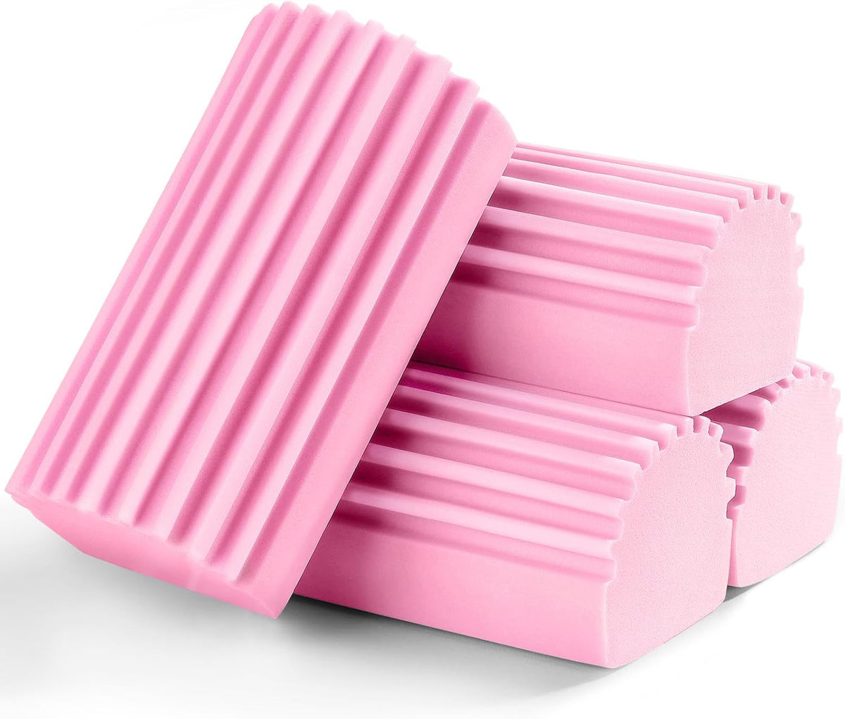 Damp Clean Duster Sponge,4Pcs Pink Dust Sponge for Cleaning
