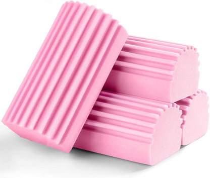 Damp Clean Duster Sponge,4Pcs Pink Dust Sponge for Cleaning
