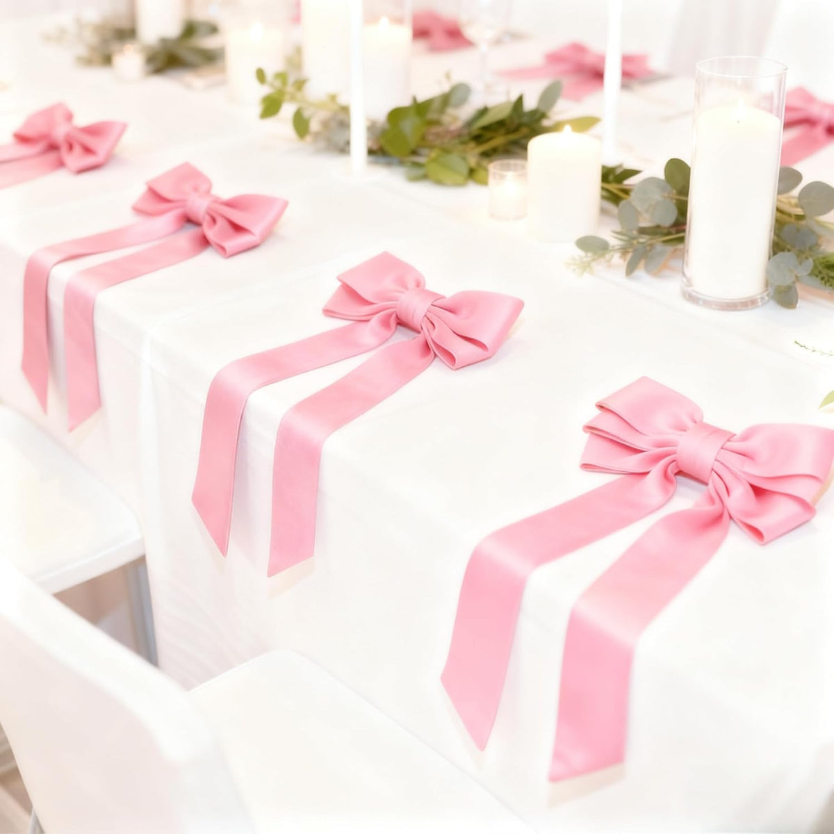 Meseey 6 Pcs Pink Velvet Bow Napkin Rings, 4x7 Inch Elegant Bow with 1.6 Inch Napkin Holder, Decorative for Wedding Birthday Baby Shower Dinner Party Table Setting