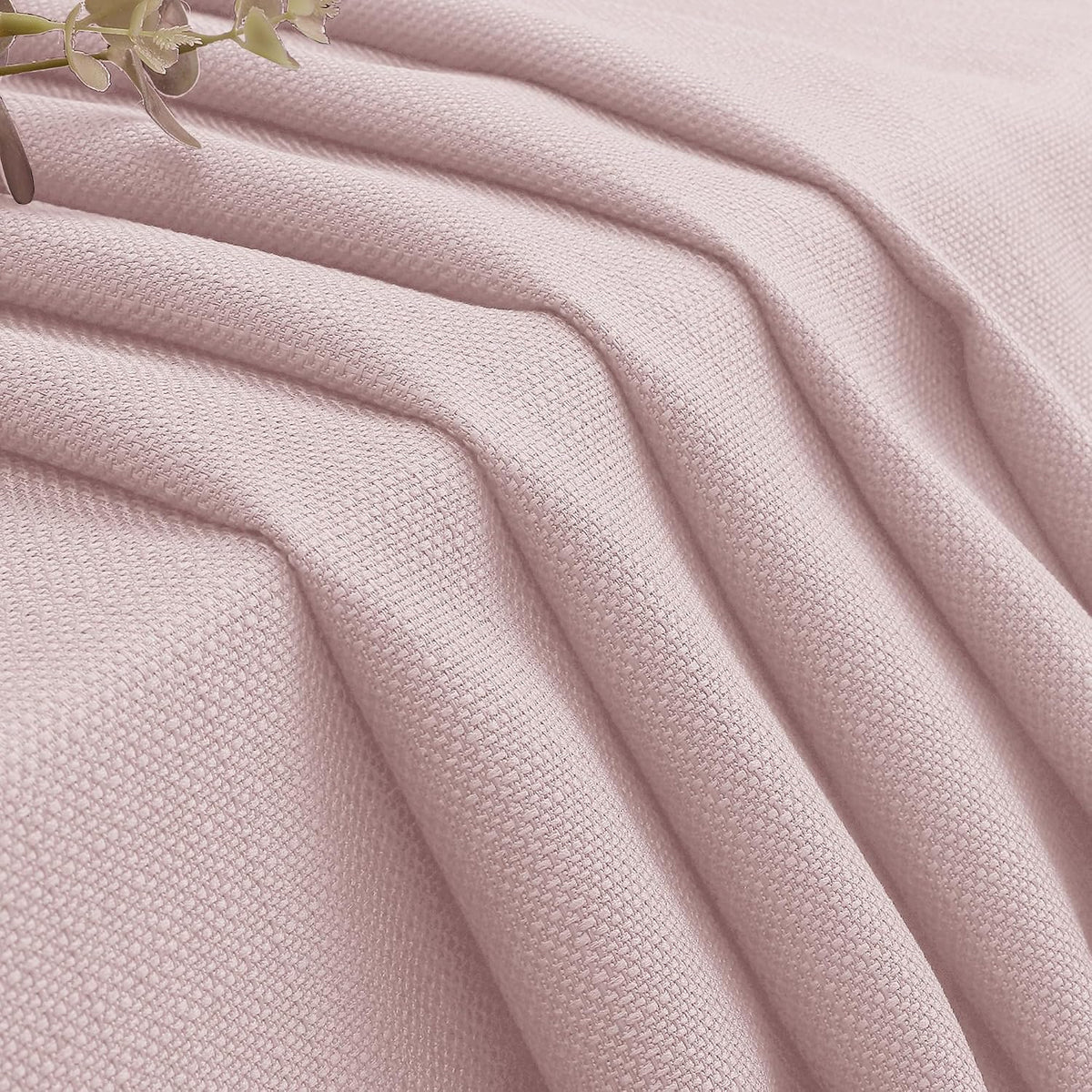 Blush Pink Valance for Window Curtains 12 Inch Length, Light Filtering Modern Small Kitchen Curtain, Burlap Farmhouse Drapes with Rods Pocket for Cafe Bedroom Camper Cabinet, 60" W x 12" L
