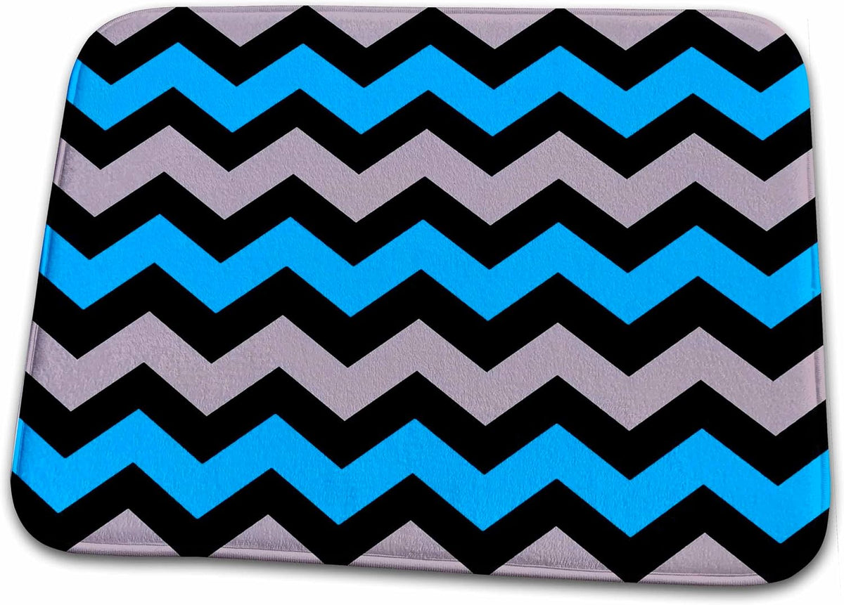 Dish Drying Mat - Chevron Pattern In Buff Pink And Baby Blue Digital Art - Chevron Pattern