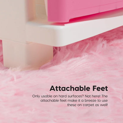 4-Drawer Slim Narrow Storage Organizer, Pink Matte Front