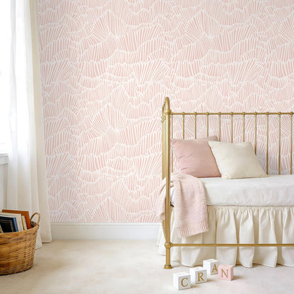 Blush Pink Geometric Peel and Stick Wallpaper Boho Abstract Art Deco Wallpaper for Bedroom Nursery 17.7''x118'' Self Adhesive Removable Flashdance Pattern Geometric Contact Paper for Walls DIY