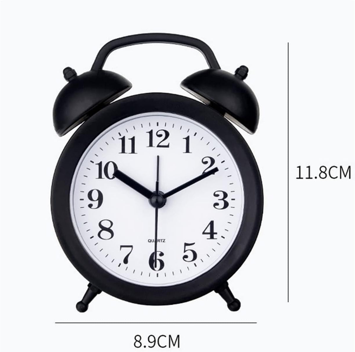 Kids Alarm Clock - Double Bell Classic Home Cute Battery Operated Analog Mini Round Bedside Desk Alarm Clock - Pink