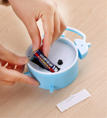 Kids Alarm Clock - Double Bell Classic Home Cute Battery Operated Analog Mini Round Bedside Desk Alarm Clock - Pink