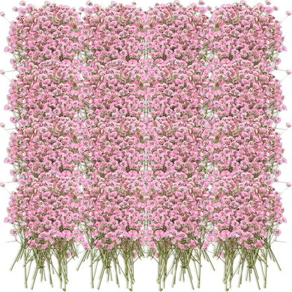100 Pcs Dried Babys Breath Flowers Bulk Babys Breath Real Pressed Flowers Natural Gypsophila for Resin Wedding Art Craft Baby Shower DIY Invitations Scrapbooking Card Making(Pink)