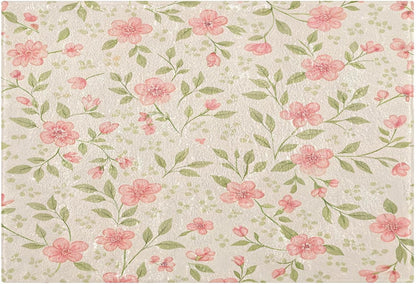 Watercolor Flowers Pink Bathroom Mat Rug 24" x 16" Non Slip Super Absorbent Quick Dry Bath Mats for Bathtub Fluffy Rugs