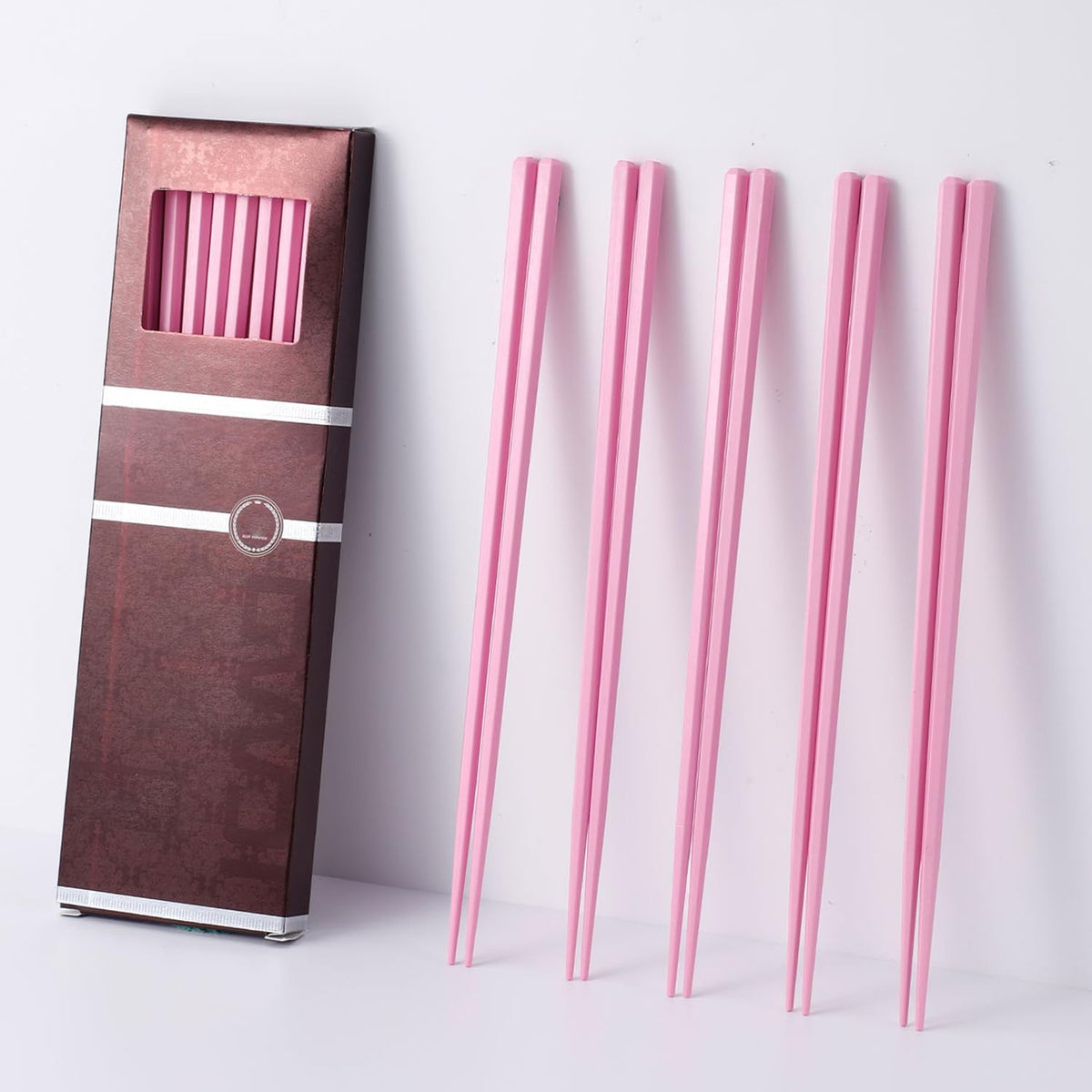 10 Pairs Reusable Fiberglass Chopsticks Non-Slip, Dishwasher Safe, 9.63inch