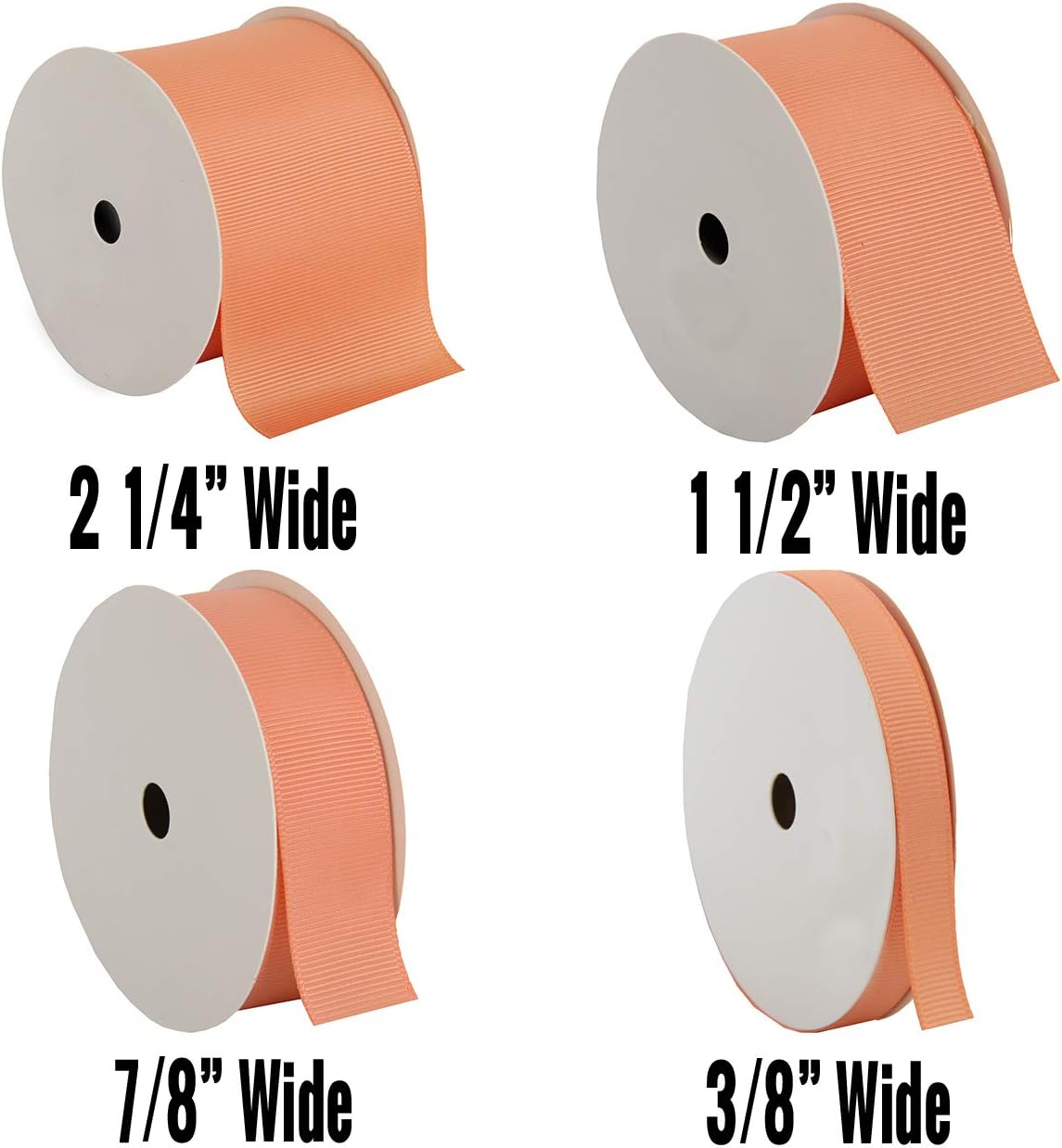 Peach Grosgrain Ribbon - 7/8" x 10 yd | Solid ribbed grosgrain ribbon, 10 yd roll - perfect for bows, hair clips, gift wrapping & DIY decor