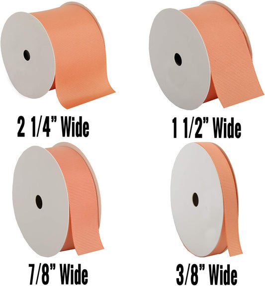 Peach Grosgrain Ribbon - 7/8" x 10 yd | Solid ribbed grosgrain ribbon, 10 yd roll - perfect for bows, hair clips, gift wrapping & DIY decor