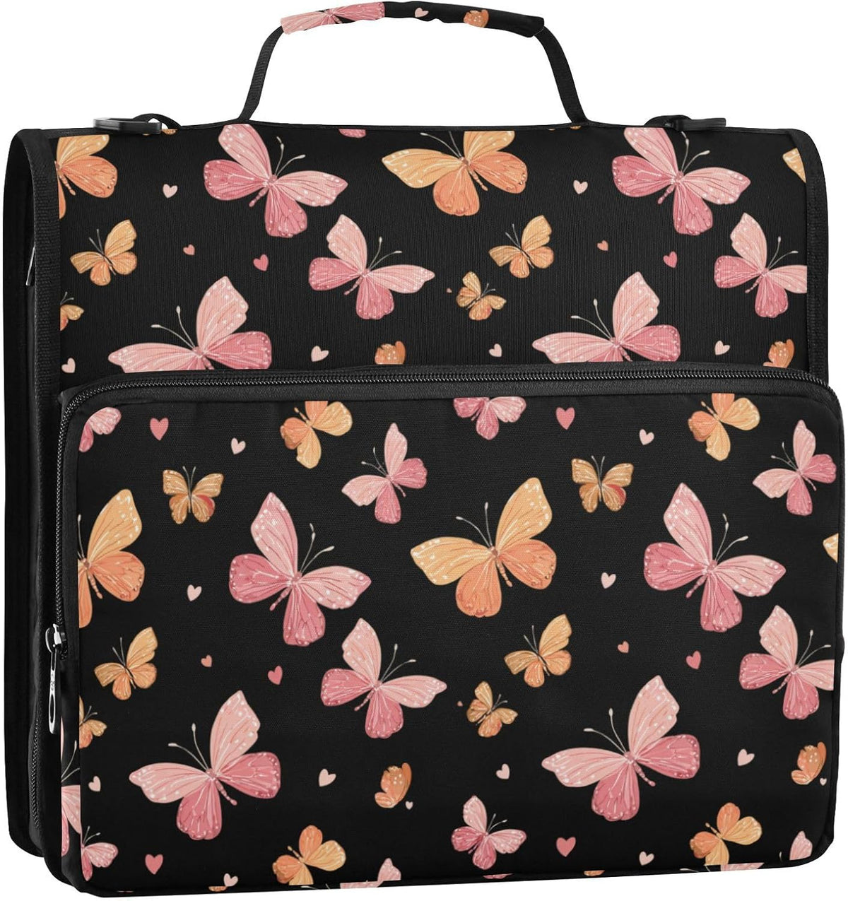 Simple Pastel Pink Peach Binder Bag 3 Ring Binder Zipper Binders Organizer for Office