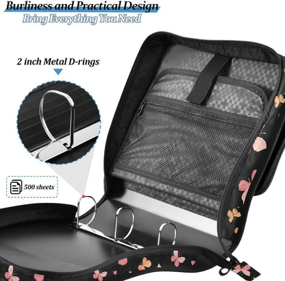 Simple Pastel Pink Peach Binder Bag 3 Ring Binder Zipper Binders Organizer for Office