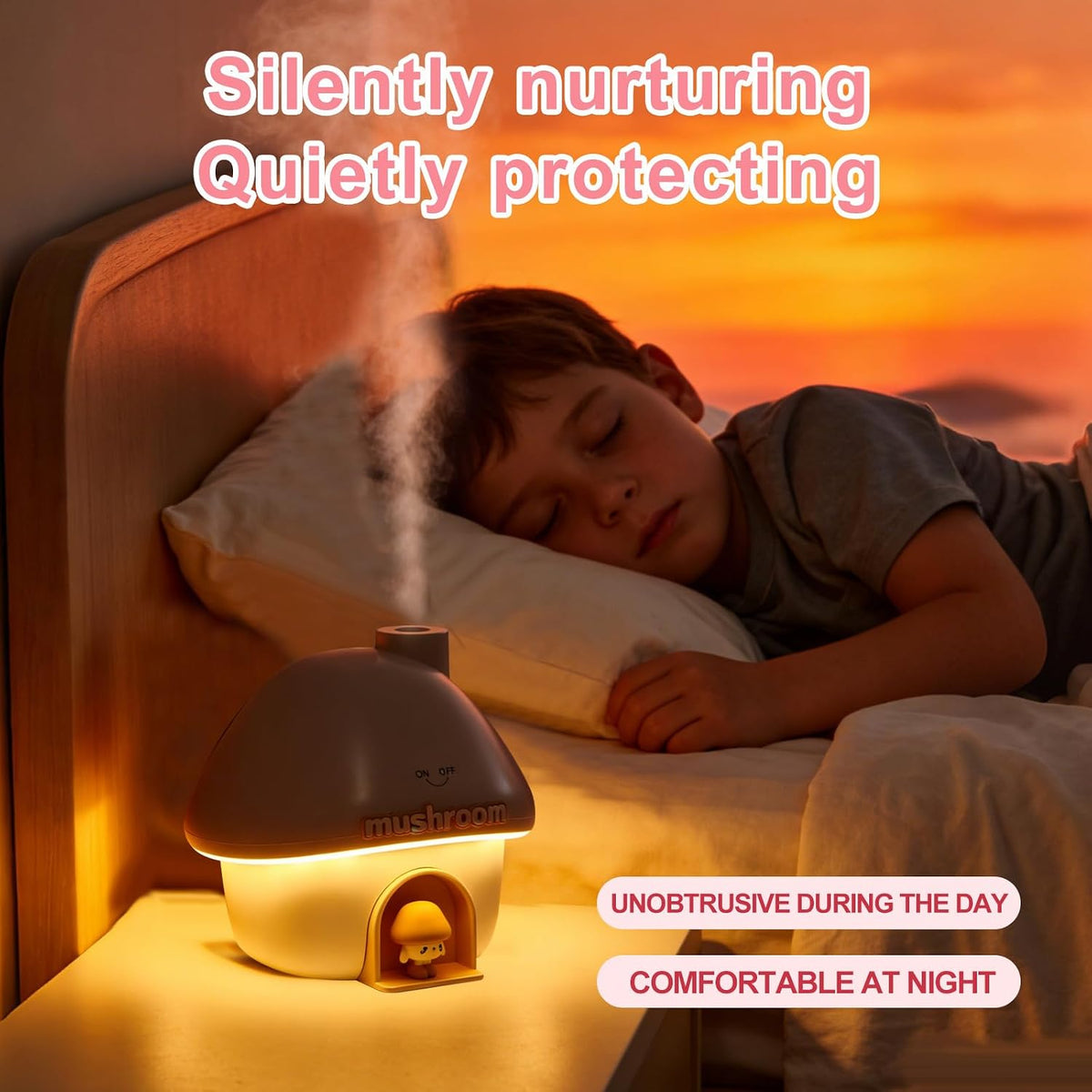 Mushroom House Humidifier, Pink