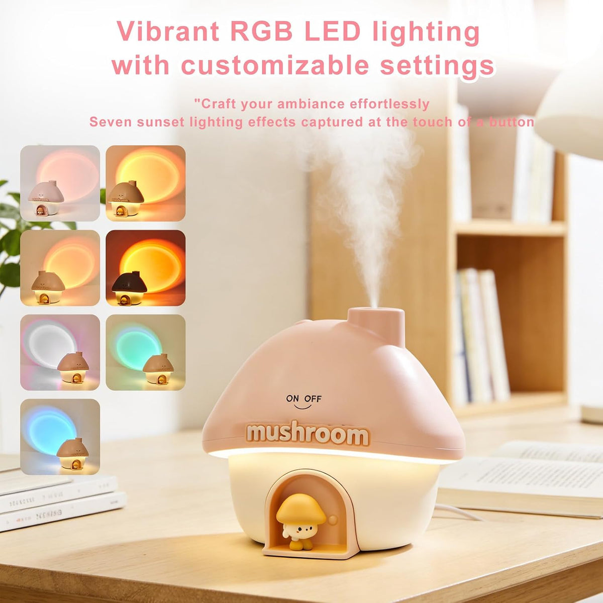 Mushroom House Humidifier, Pink