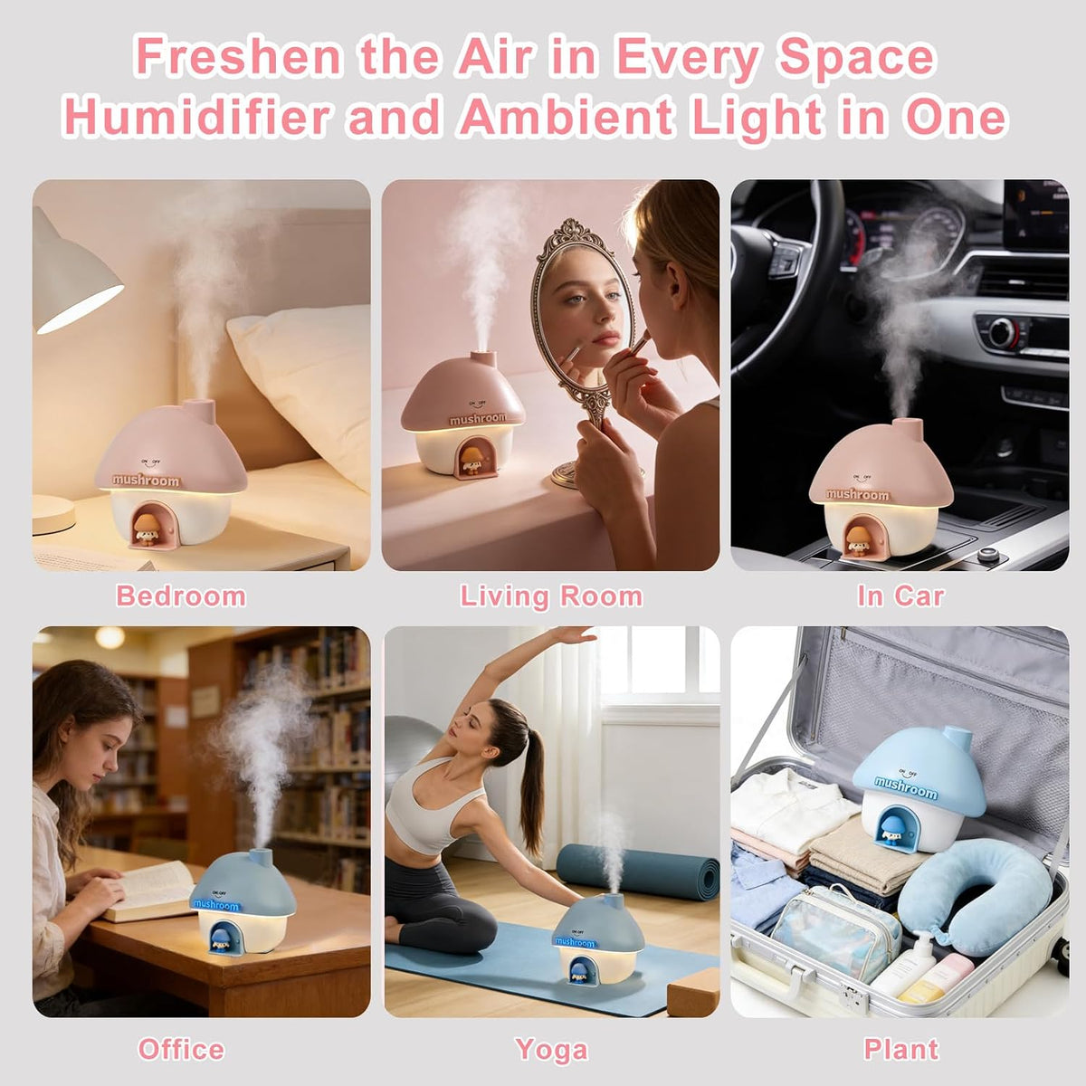 Mushroom House Humidifier, Pink