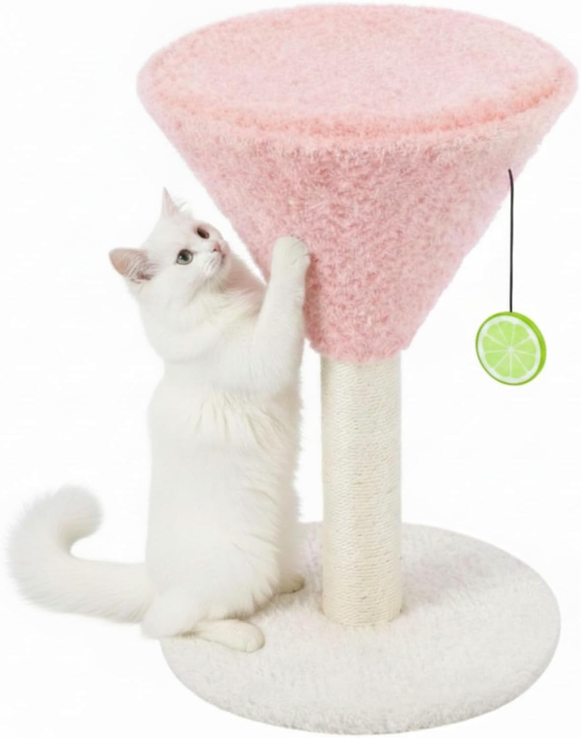 Pink Martini Cat Scratching Post 19.7" H with Dangling Ball