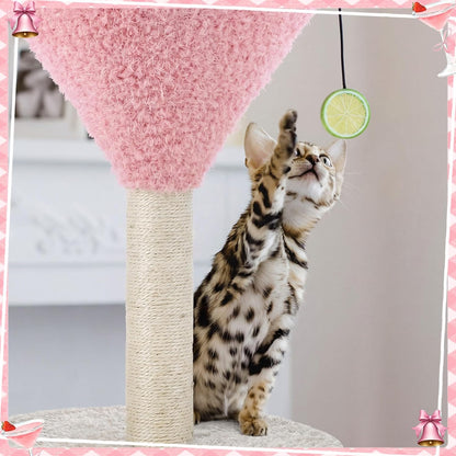 Pink Martini Cat Scratching Post 19.7" H with Dangling Ball