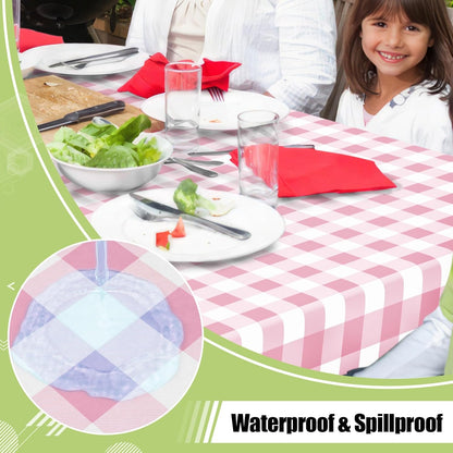 Picnic Table Cloth, Vinyl Tablecloths with Flannel Backing, 52"x70"