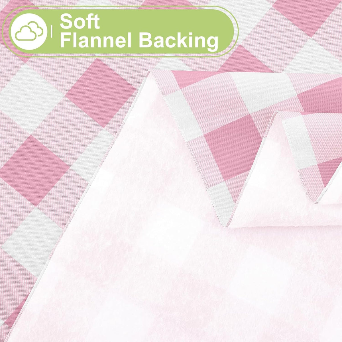 Picnic Table Cloth, Vinyl Tablecloths with Flannel Backing, 52"x70"