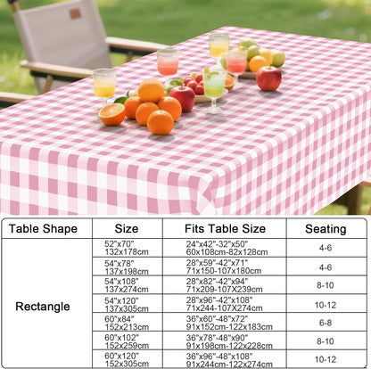 Picnic Table Cloth, Vinyl Tablecloths with Flannel Backing, 52"x70"