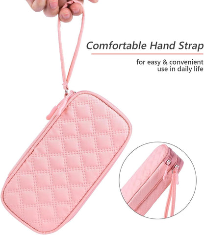 USB Flash Drive Case, Portable Storage Bag for Samsung/Sandisk/Jump Drive USB Flash Drives, Thumb Drive, USB Memory Stick, SD Card, Cable, etc, with 18 Slots (Pink)