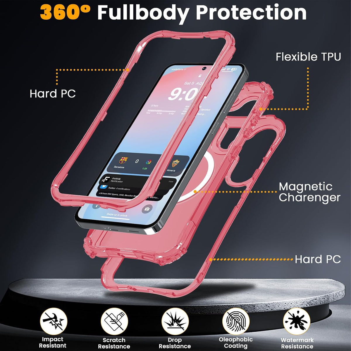 Magnetic Matte for Samsung Galaxy S26 FE Case,Samsung S25 FE Case [Fit for MagSafe][Military Grade Drop Protection] Translucent Shockproof Protective Phone Case-Peach Pink