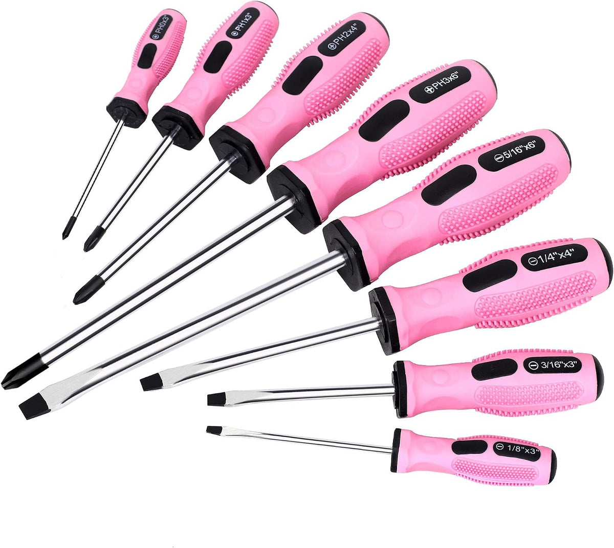 8-Piece Pink Magnetic Screwdrivers Set