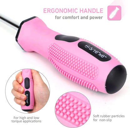 8-Piece Pink Magnetic Screwdrivers Set